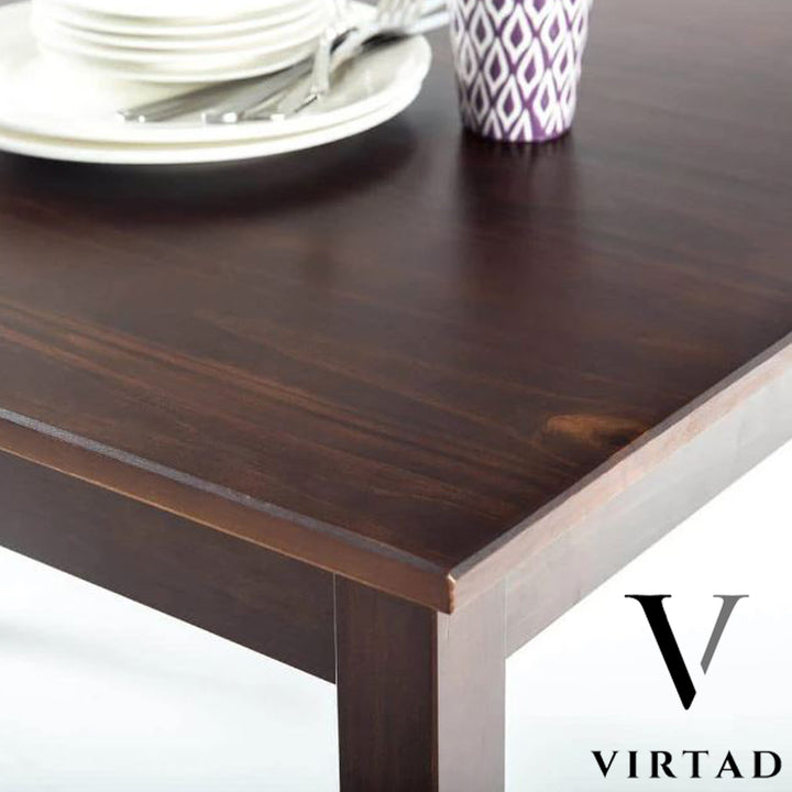 Mid-Century Modern 60-Inch Dining Table with Tapered Wood Legs